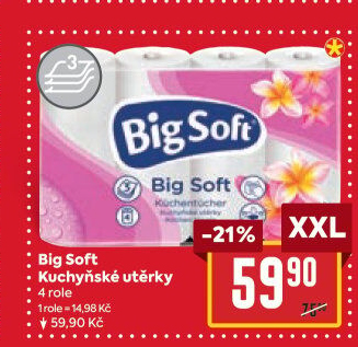 Utěrky kuchyňské 3vrstvé Big Soft