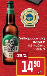 Pivo ležák 11° Velkopopovický Kozel