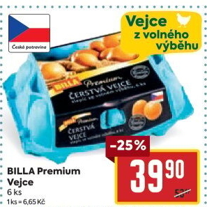 Vejce z volného výběhu Billa Premium