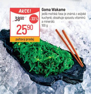 Mořské řasy Goma Wakame