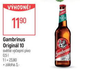 Pivo světlé výčepní Originál 10° Gambrinus