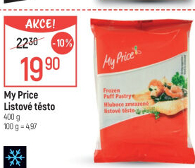 Těsto listové mražené My Price