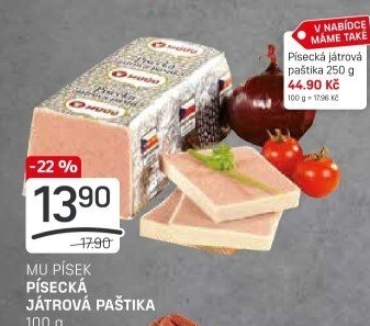Paštika játrová písecká Maso uzeniny Písek