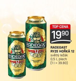Pivo světlý ležák 12° Ryze hořká Radegast