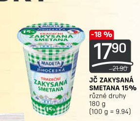 Smetana zakysaná Jihočeská Madeta 15%
