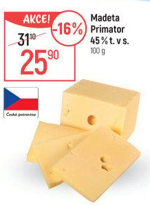 Sýr Primátor 45% Madeta