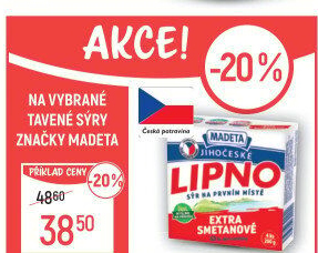Tavený sýr Jihočeské Lipno Madeta