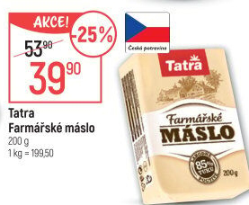 Máslo farmářské Tatra