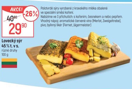 Sýr lovecký 45%
