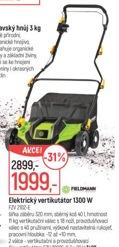 Elektrický vertikutátor FZV 2102 E Fieldmann