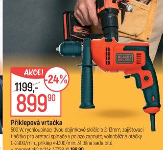 Příklepová vrtačka Black&amp