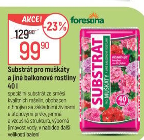 Substrát pro muškáty / pelargonie a jiné balkonové rostliny Forestina
