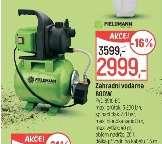 Zahradní vodárna Fieldmann FVC 8510-EC
