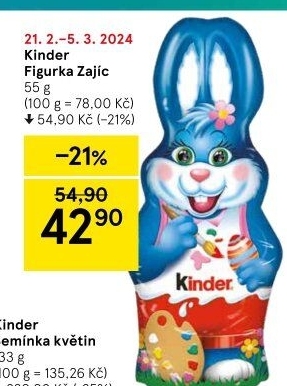 Čokoládový zajíc Kinder