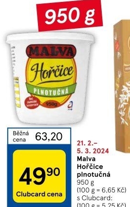 Hořčice plnotučná Malva