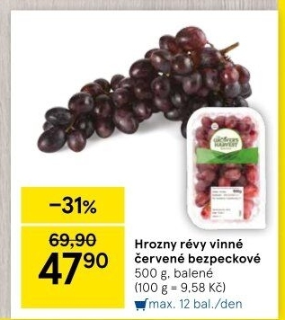 Hrozny červené bezsemenné