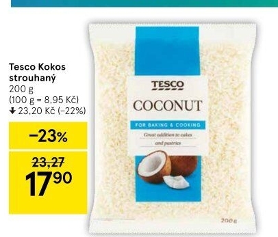 Kokos strouhaný Tesco