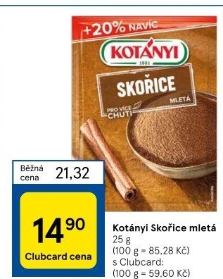 Koření Skořice mletá Kotányi