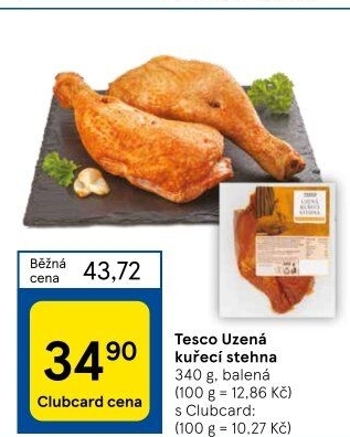 Kuřecí stehna uzená Tesco