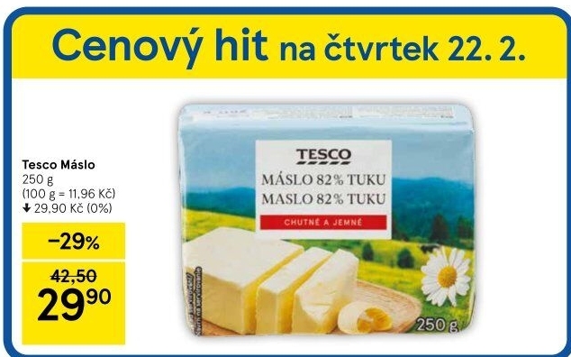 Máslo Tesco