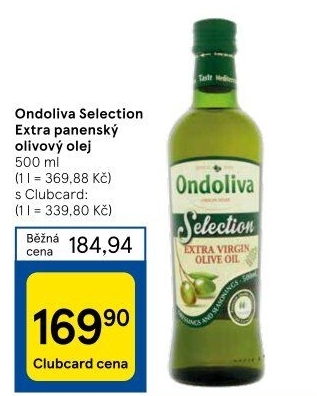 Olivový olej extra panenský Selection Ondoliva
