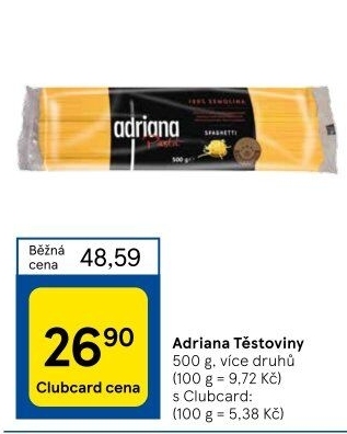 Těstoviny semolinové Adriana