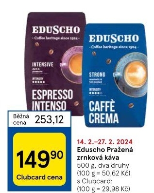 Zrnkové kávy Caffé Eduscho Gala