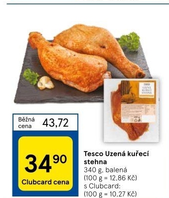 Kuřecí stehna uzená Tesco