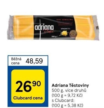 Těstoviny semolinové Adriana