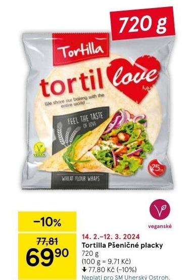Tortilla pšeničná TortilLOVE