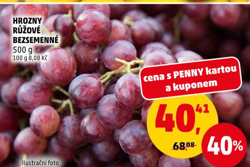 Hrozny růžové bezsemenné