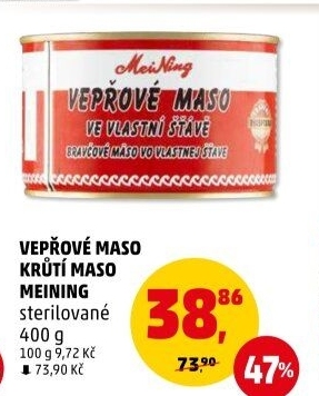 Maso vepřové ve vlastní šťávě Meining