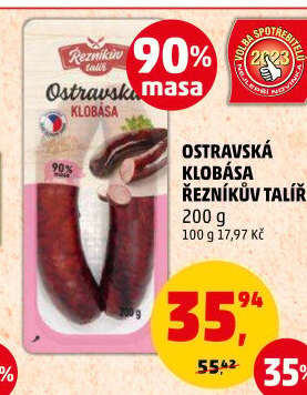 Ostravská klobása Řezníkův talíř