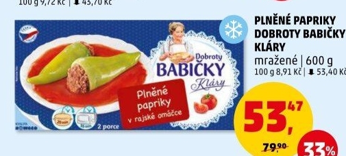 Papriky plněné v rajské omáčce mražené Dobroty babičky Kláry
