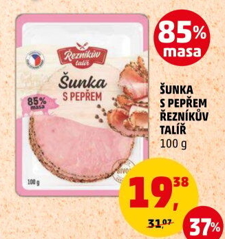 Šunka s pepřovým dekorem Řezníkův talíř
