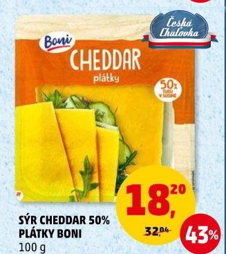 Sýr Cheddar 50% Boni