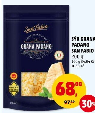 Sýr strouhaný Grana Padano San Fabio