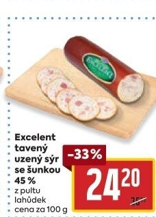 Sýr tavený uzený se šunkou Excelent Moravia