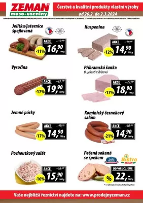 akční leták ZEMAN maso - uzeniny 26.2.2024-2.3.2024