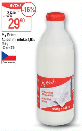 Acidofilní mléko My Price
