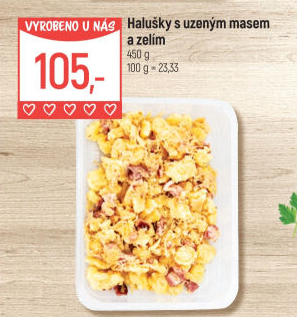 Halušky s uzeným masem a zelím Globus