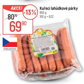 Párky kuřecí lahůdkové DZ Klatovy
