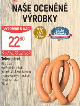 Párky s telecím masem Globus