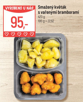 Smažený květák s vařenými brambory Globus
