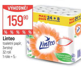 Toaletní papír 3vrstvý Linteo