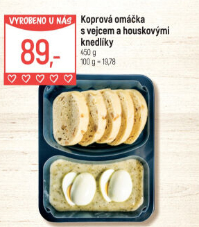 Koprová omáčka s vejcem a knedlíky Globus