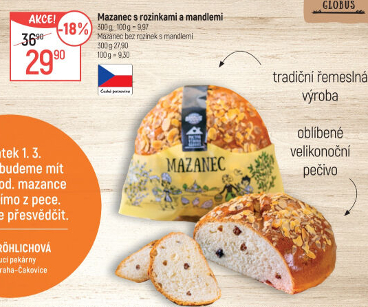 Mazanec máslový Globus