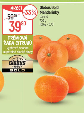 Mandarinky Globus Gold
