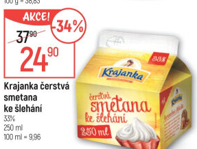 Smetana ke šlehání Krajanka 33%