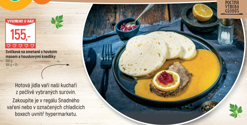 Svíčková omáčka s hovězím masem Globus
